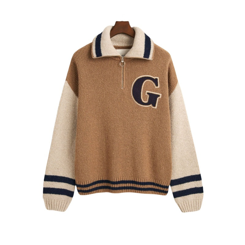 Custom Wool Blend Quater-Zip Men Sweater - PG5858