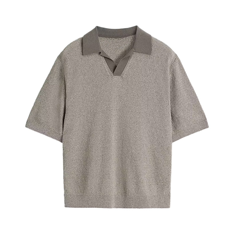 Custom Crochet Mesh Men Knit Short Sleeves - PG6511