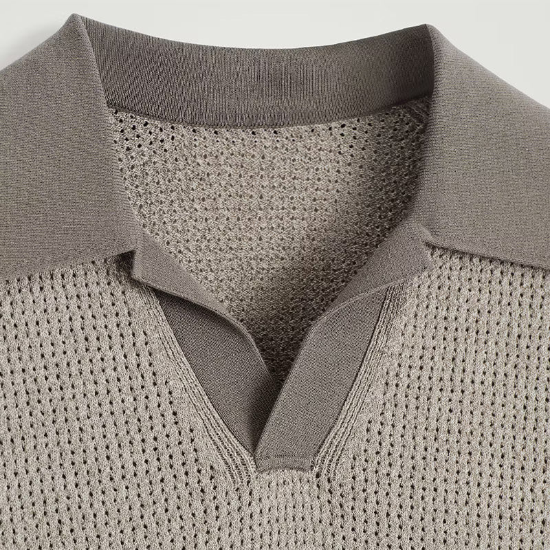 Custom Crochet Mesh Men Knit Short Sleeves - PG6511