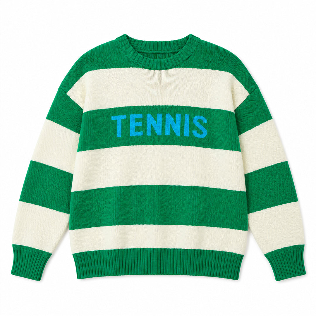 Custom Green Striped Tennis Pullover - PG10277