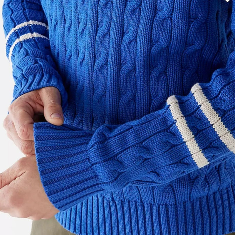 Custom Cotton Blend Cable Men Sweater - PG5854