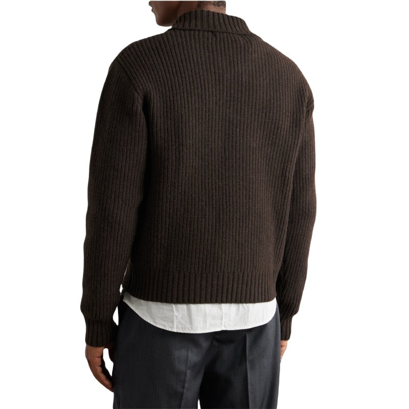 Custom Ribbed Polo Wool Blend Men Sweater - PG5830