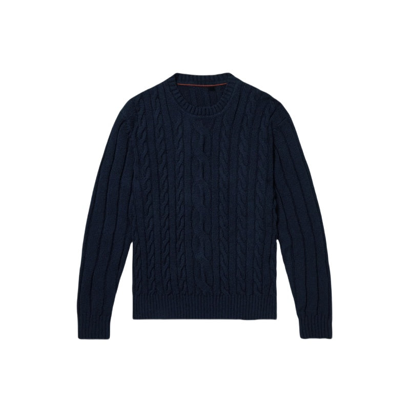 Custom Ribbed Cable 100%Cotton Men Sweater - PG5831
