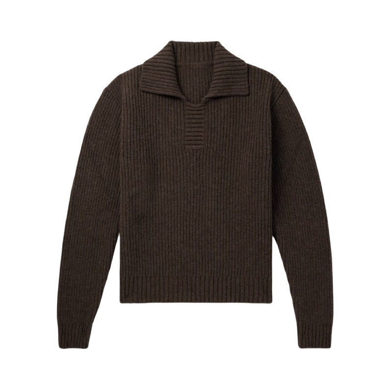 Custom Ribbed Polo Wool Blend Men Sweater - PG5830