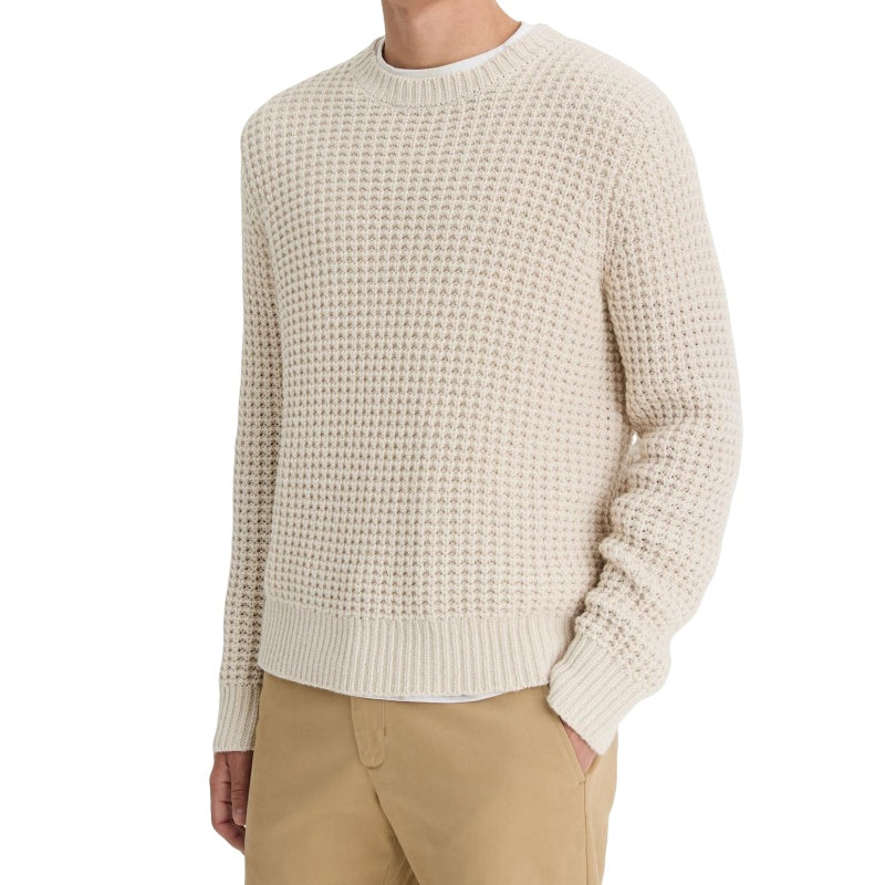 Wholesale Custom Men Knit Sweater Crew Neck Ribbed Hem Pullover Cotton