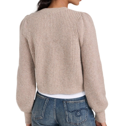 Custom Cashmere Crew Neck Cardigan for Women - OEM/ODM Knitted Sweater Wholesale