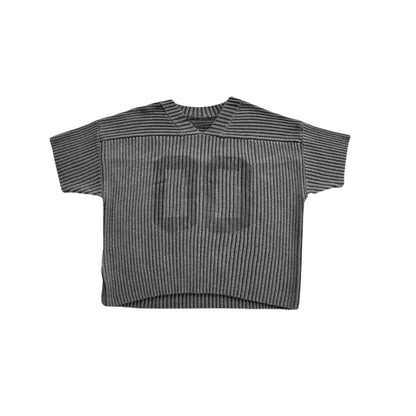 Wholesale Custom Men Knit Sweater Short-Sleeve Ribbed Streetwear Oversize Cotton