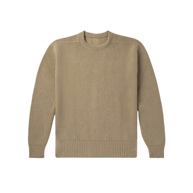100% Wool Crew Neck Custom Knit Sweater Isolated View