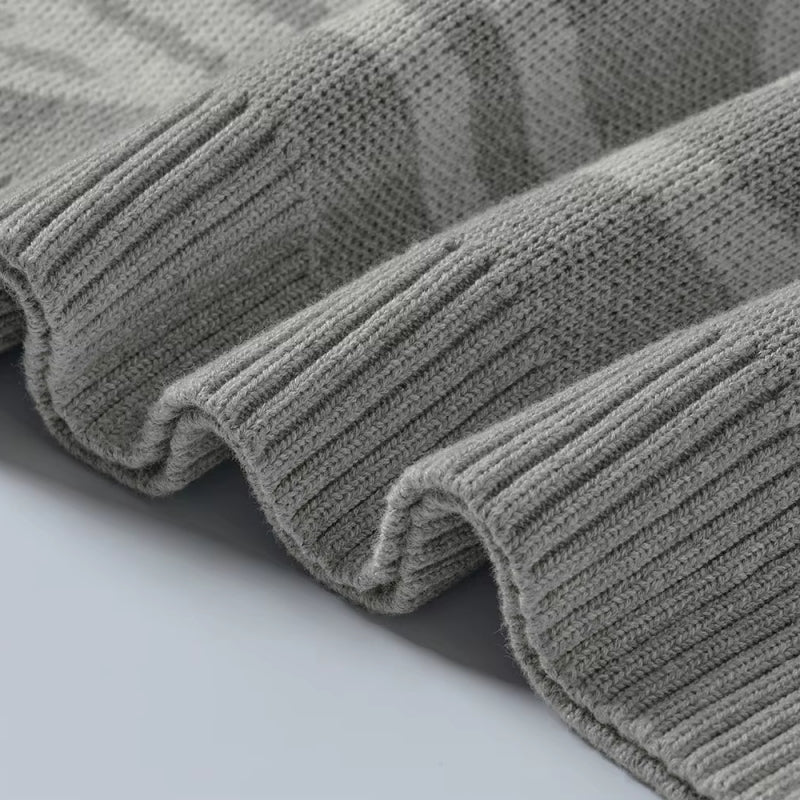 Custom Jacquard 100%Cotton Men Sweater - PG4018