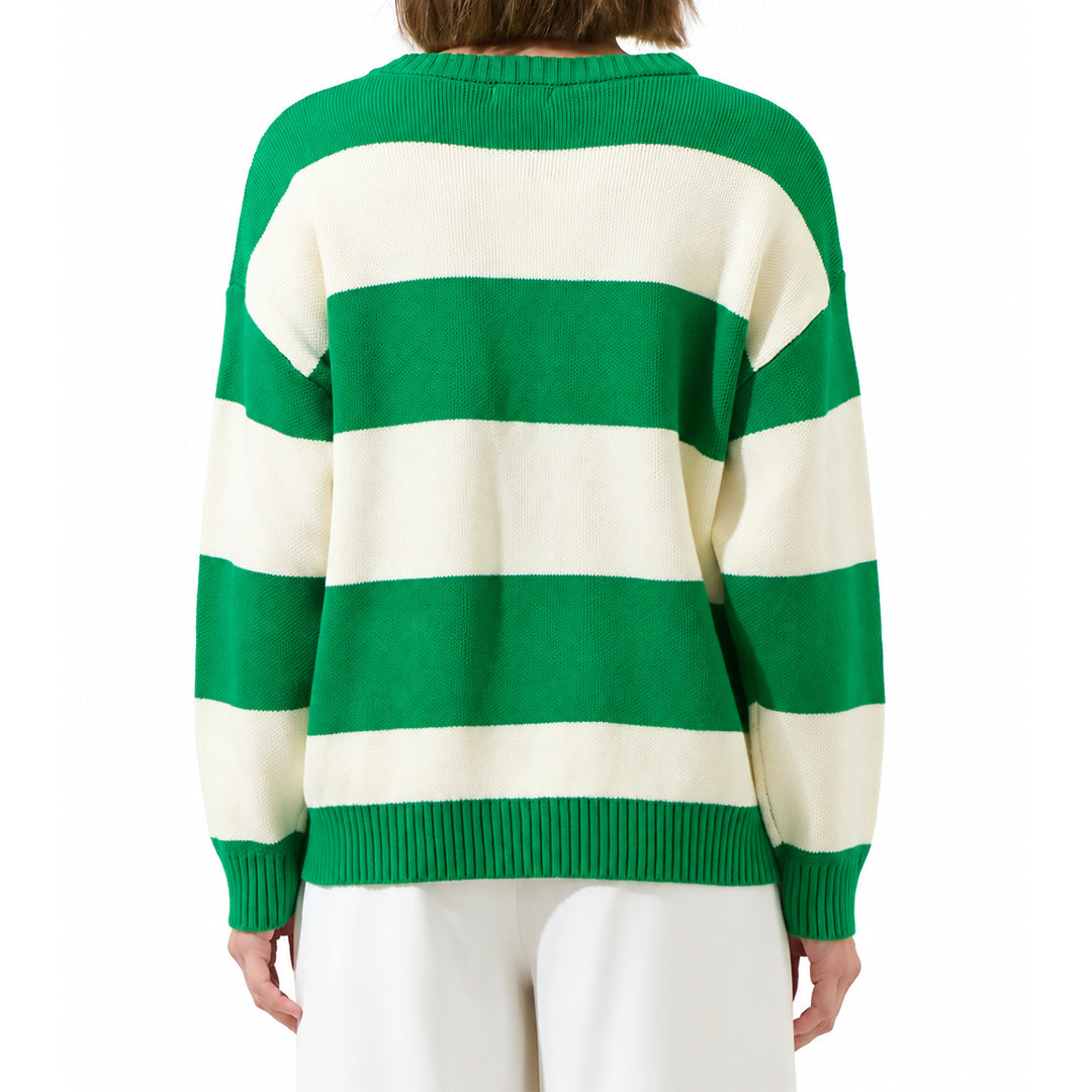 Custom Green Striped Tennis Pullover - PG10277