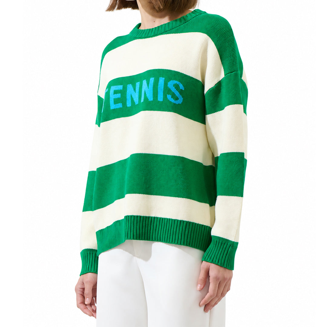 Custom Green Striped Tennis Pullover - PG10277