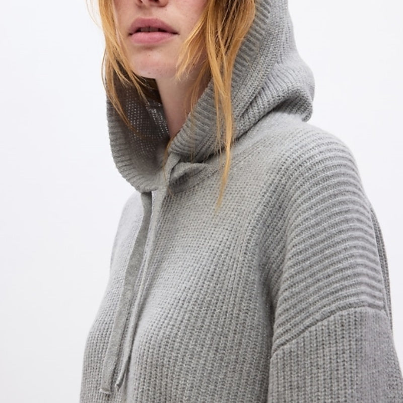 Custom Wool Blend Hooded Long Sleeve Women’s Knitted Sweater