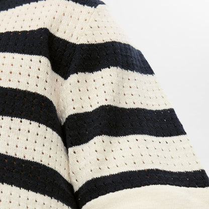 Short Sleeve Polo Collar Striped OEM/ODM Men's Knitwear