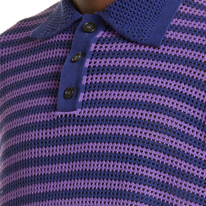 OEM/ODM 100% Cotton Men’s Polo Collar Striped Knitted Sweater