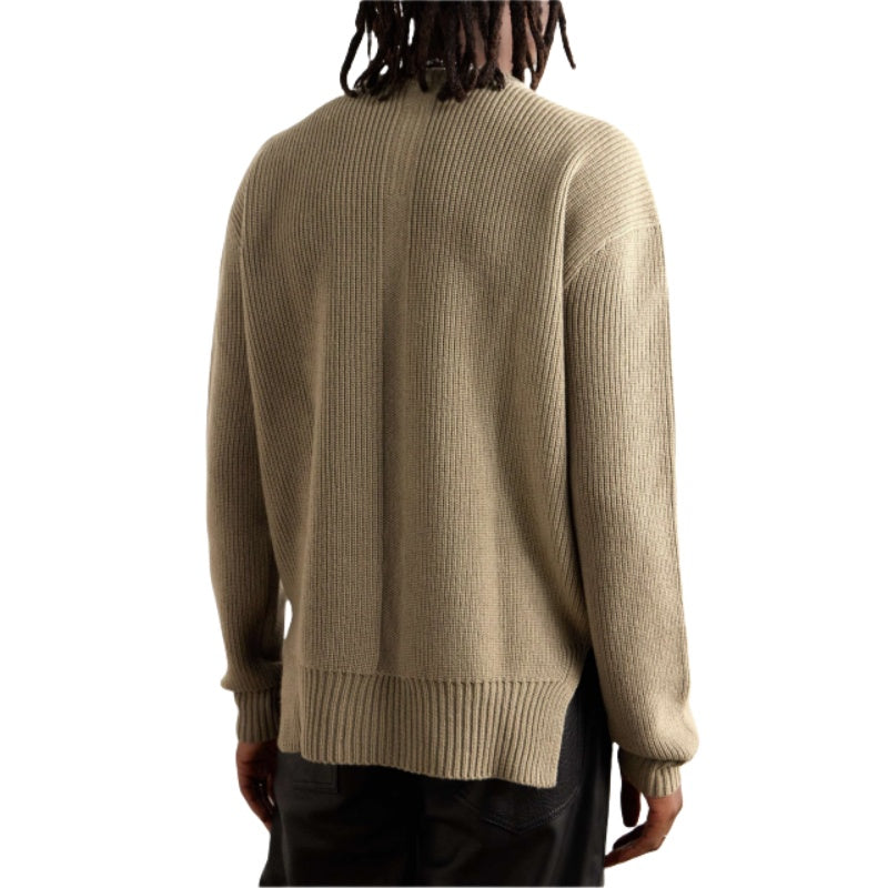100% Wool Crew Neck Sweater Custom Knit Long Sleeve for Men - Wholesale Available
