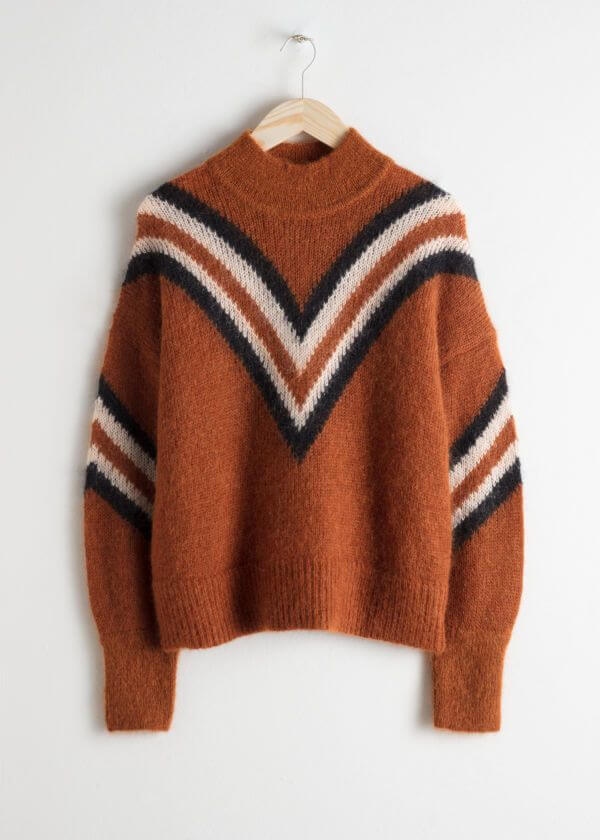 Brown Striped Wool Blend Pullover Sweater | Premium Knitwear Manufacturer