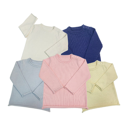 Custom Rollneck Kid's Button Design Sweater - PG042904