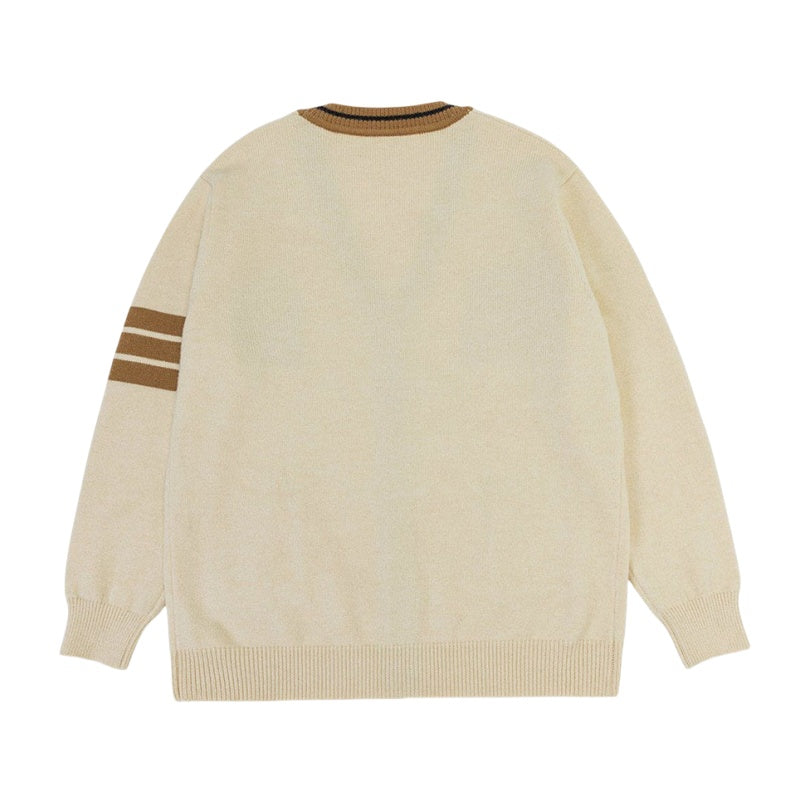 Custom Greek V-neck Varsity Cardigan Sweater - 100% Cotton, OEM/ODM Manufacturer