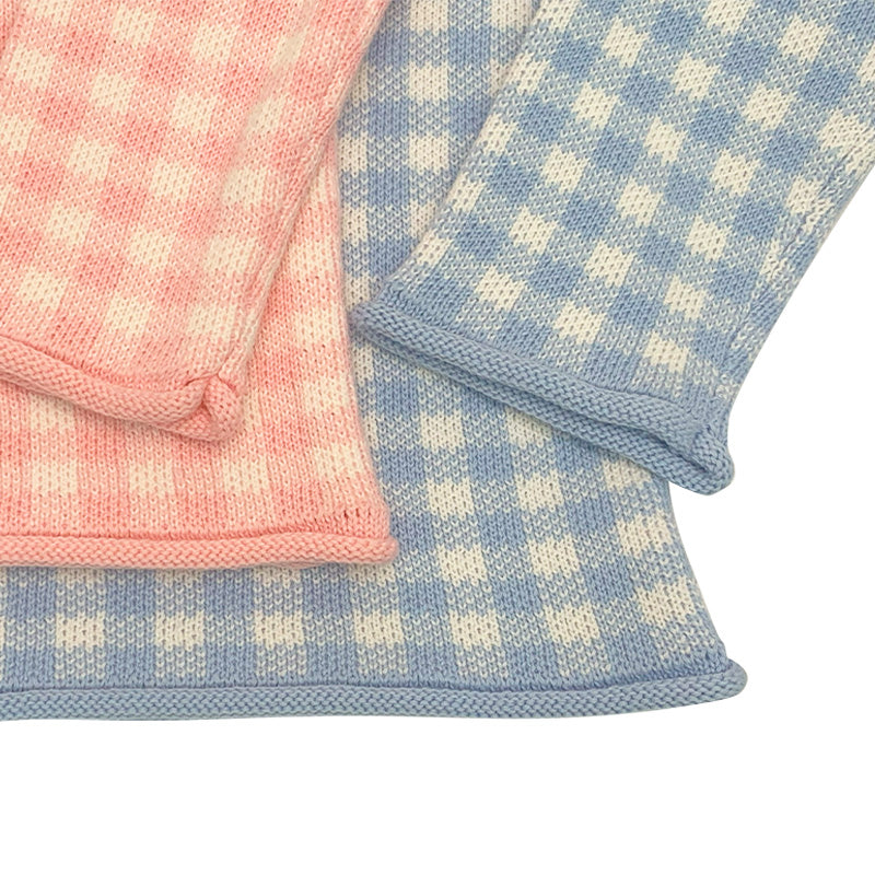 Custom Plaid Rollneck Kid's Knitwear 7GG - PG042903