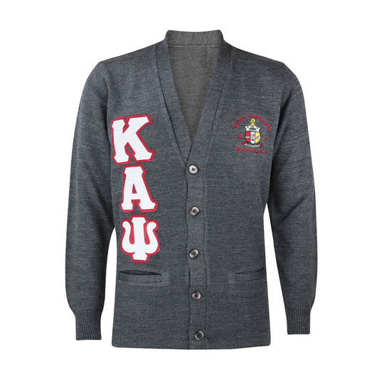Custom Embroidered Fraternity Cardigan in Grey