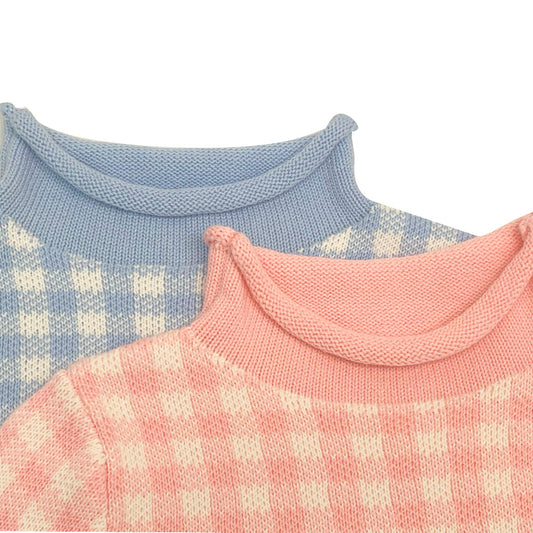 Custom Plaid Rollneck Kid's Knitwear 7GG - PG042903