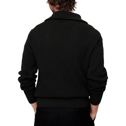 Custom Waffle-Knit Half-Zip Men Sweater - PG7265