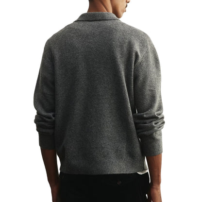 Custom Wholesale Men Knit Sweater  Crew Neck 7GG Chunky OEM Pullover Cotton Waffle Texture