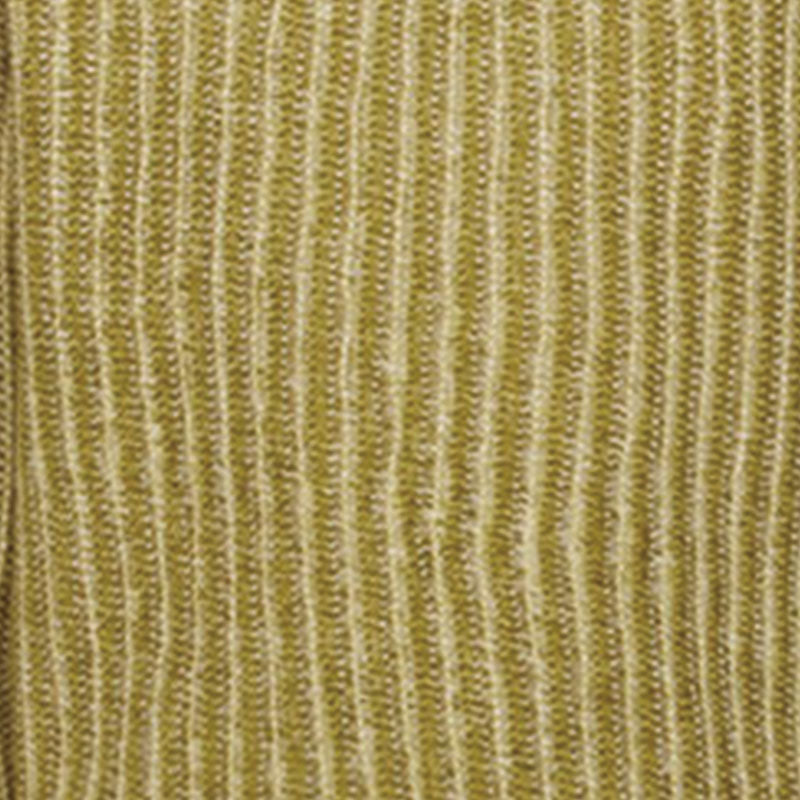 Close-up image of the yellow-green striped knit pattern, highlighting the texture and fabric detail.