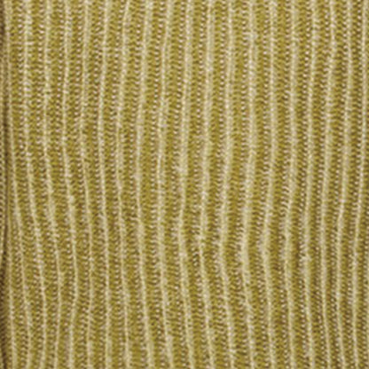 Close-up image of the yellow-green striped knit pattern, highlighting the texture and fabric detail.