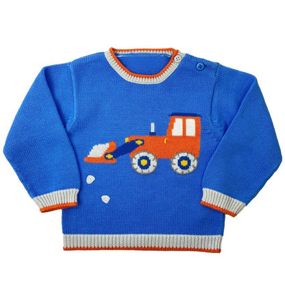 Wholesale Custom Baby Knitwear Button 7GG Chunky Kids Unisex Sweater 100%Organic Cotton