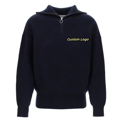 Wholesale Custom Zipper Sweater Wool Blend Polo