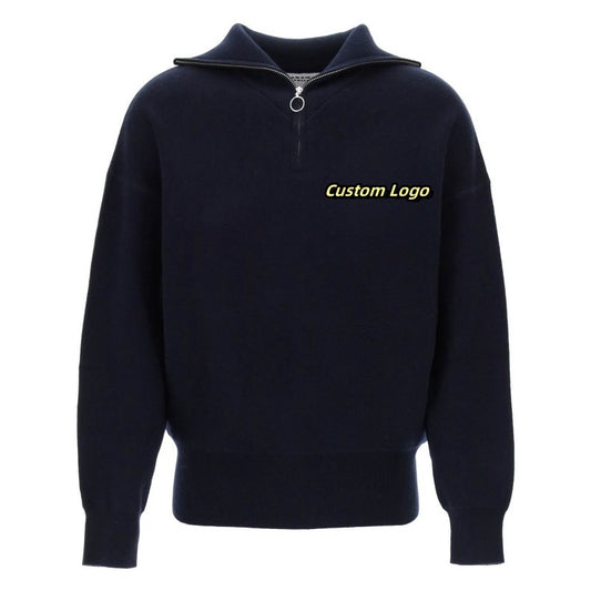 Wholesale Custom Zipper Sweater Wool Blend Polo