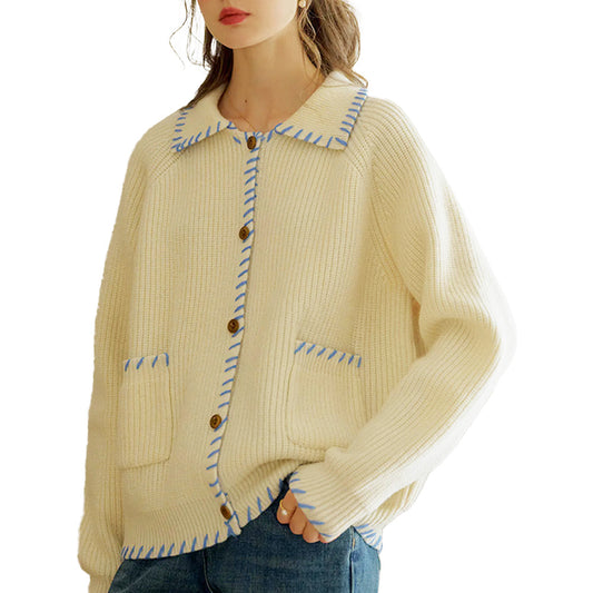 Custom Ribbed Button-up Women Cardigan - PG7282