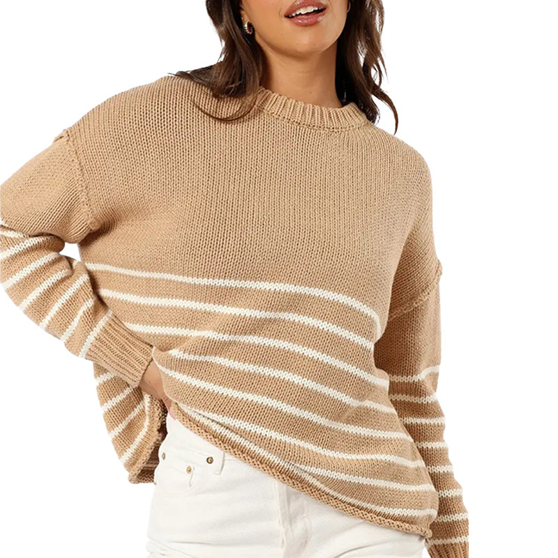 Custom Striped Casual Women Sweater - PG7247