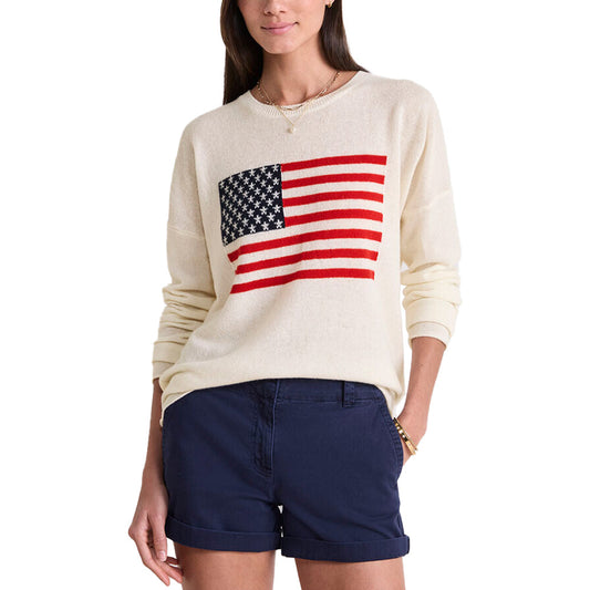 Custom Intarsia American Flag  Women Sweater - PG7293