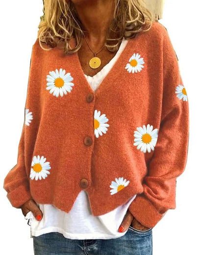 OEM/ODM Custom 100%Cotton Flower Knit Cardigan