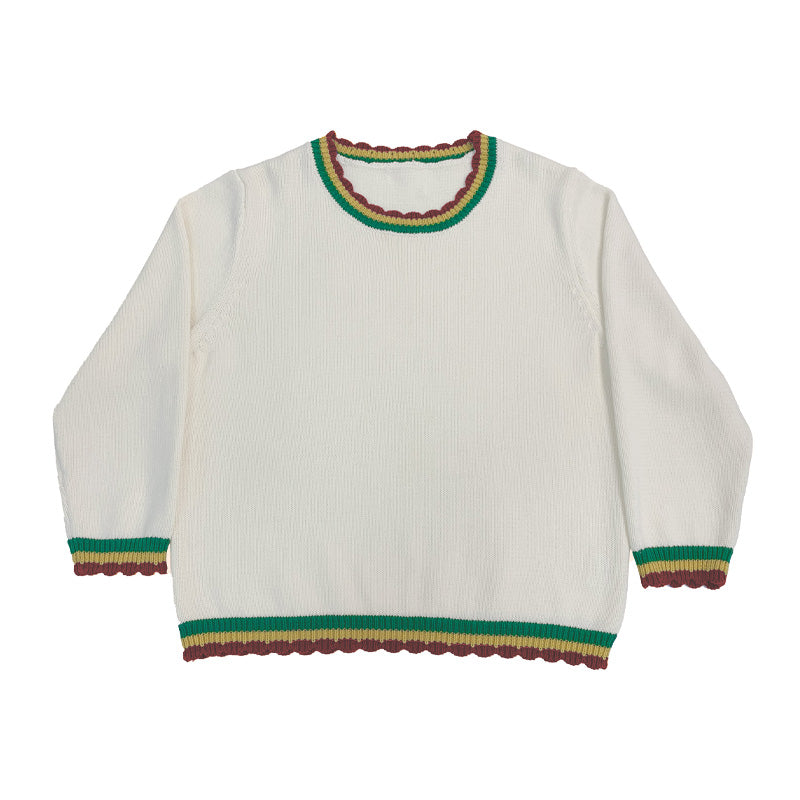 Custom Color Trim Crewneck Kid‘s Sweater - PG042905