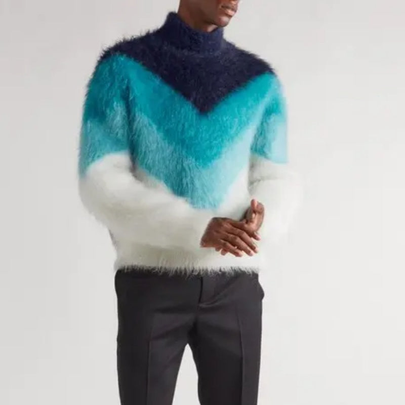 Wholesale Custom Man Knit Sweater High-End Pullover Knitwear Mohair