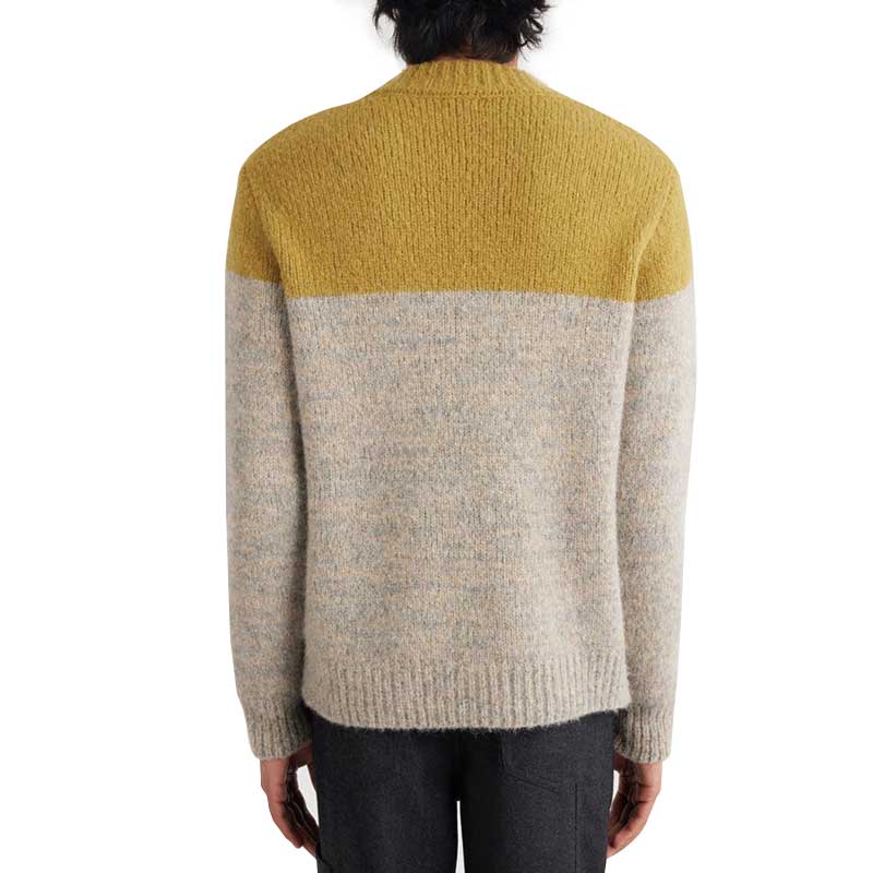 Back view of a custom 100% cotton knit pullover sweater for men