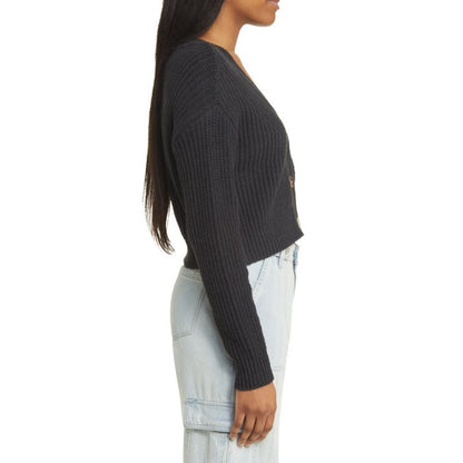 ustom Crop Rib Cardigan | Cotton Blend Knit Sweater - OEM/ODM Available