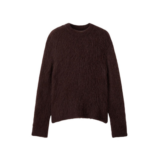 Wholesale Custom Men Knit Sweater Oversize Lightweight Crew Neck Crew Neck Mohair Alpaca Blend