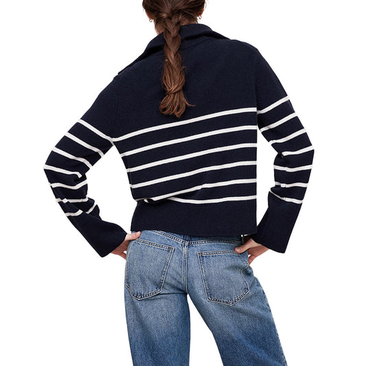 Custom Striped Cashmere Knit Women Sweater- PF7262