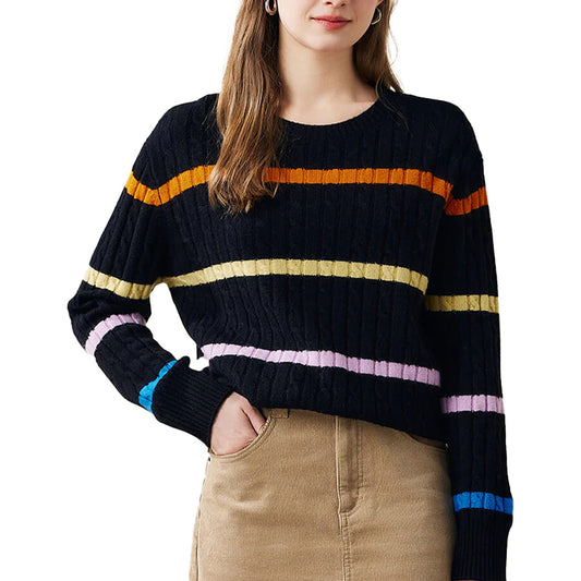 Custom Vintage Striped Women Sweater - PG7297