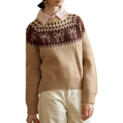 Custom Intarsia-Patterned Women Sweater - PG7292