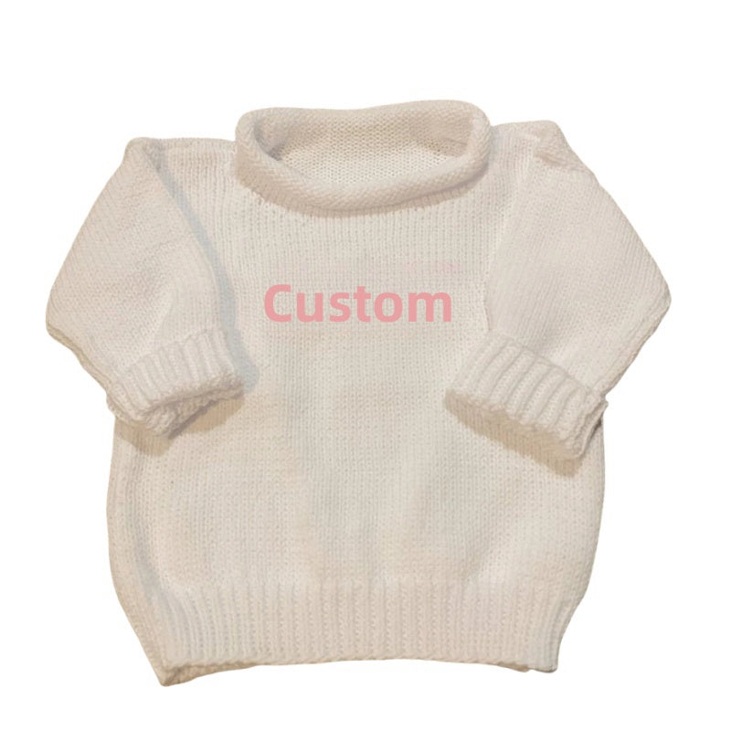 Wholesale Custom Kids Knitwear Ribbed Rollneck Ribbed Rollneck 100%Organic Cotton