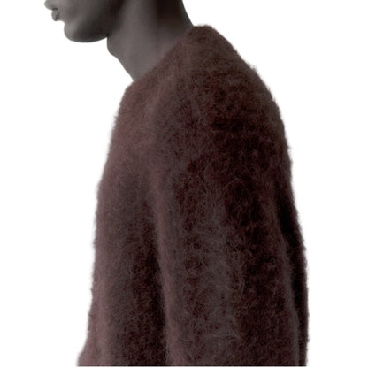 Wholesale Custom Men Knit Sweater Oversize Lightweight Crew Neck Crew Neck Mohair Alpaca Blend