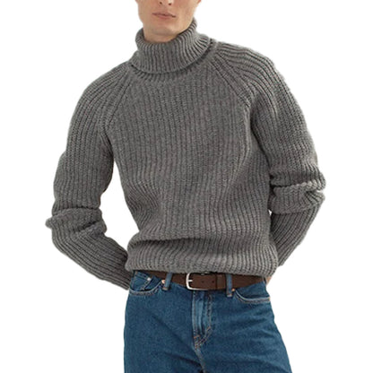 Custom Ribbed Turtleneck Knit Men Sweater - PG7281