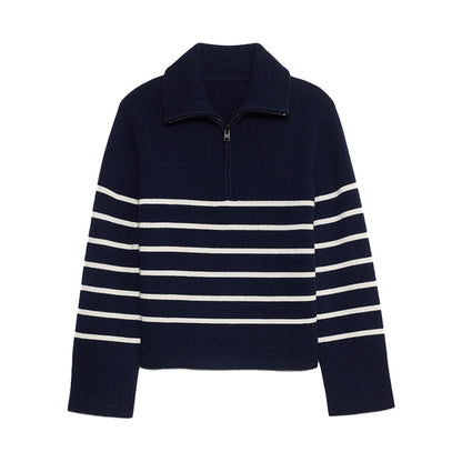 Custom Striped Cashmere Knit Women Sweater- PF7262