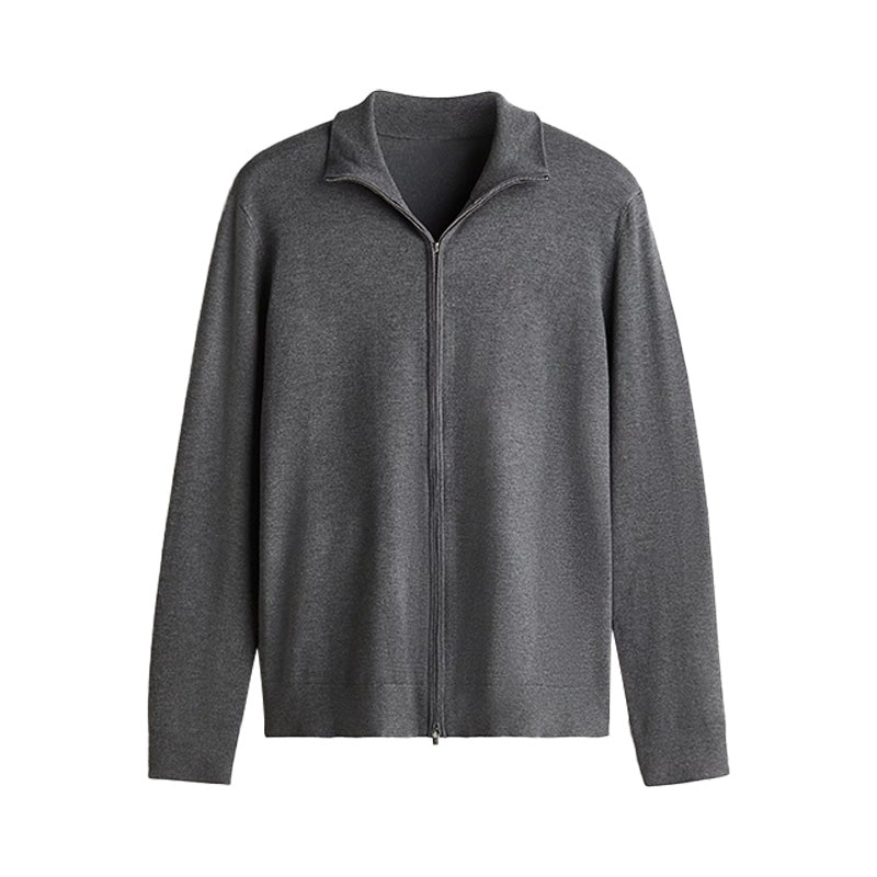 Custom Minimalist Zip - Up Men Cardigan - PG7246
