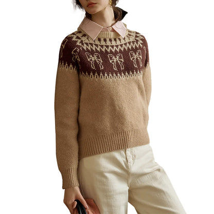 Custom Intarsia-Patterned Women Sweater - PG7292